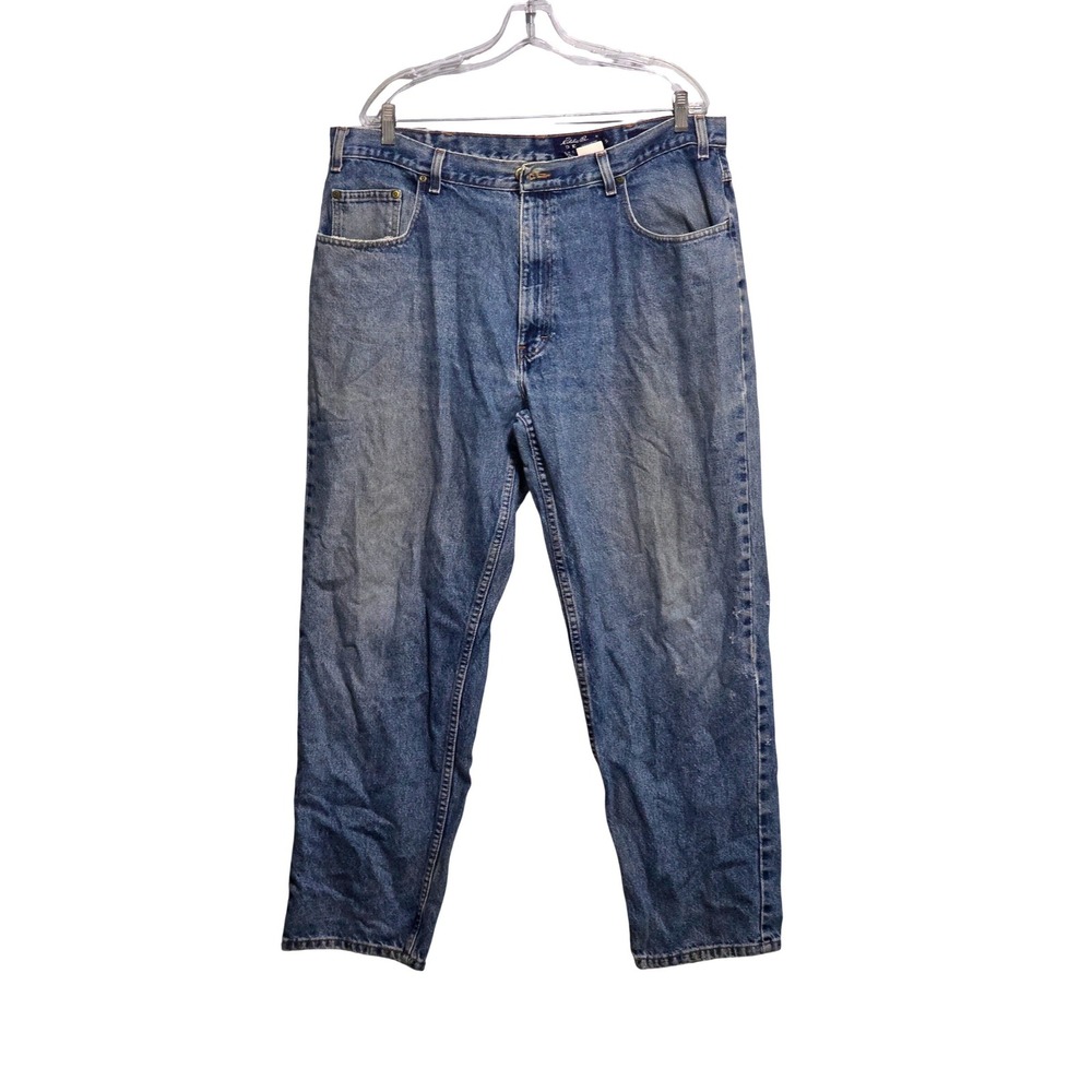 Eddie Bauer Mens Relaxed Fit Straight Leg Jeans Medium Wash Blue Cotton 40x30